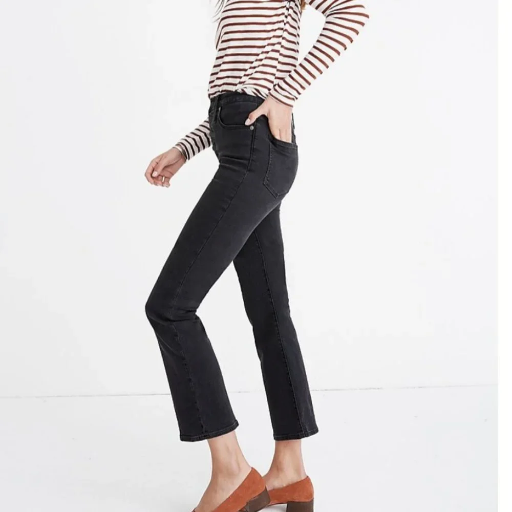 Madewell Black Wide Leg Flare Jeans - Picture 2 of 6